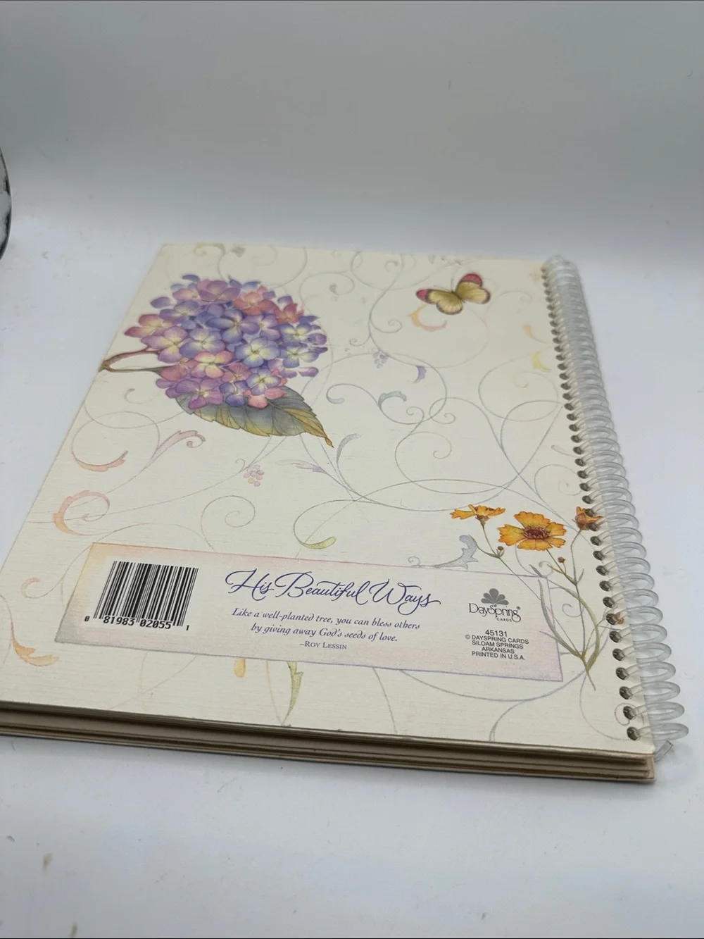 Floral Card Organizer - Cream with Orange & Purple Accents